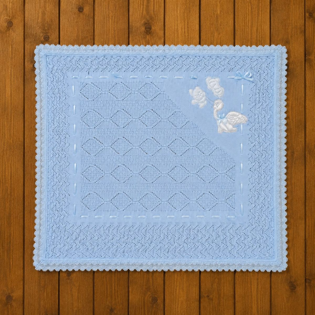 ELYAFLI ÖRGÜ DESENLİ KIŞLIK BATTANİYE (90*100 cm)