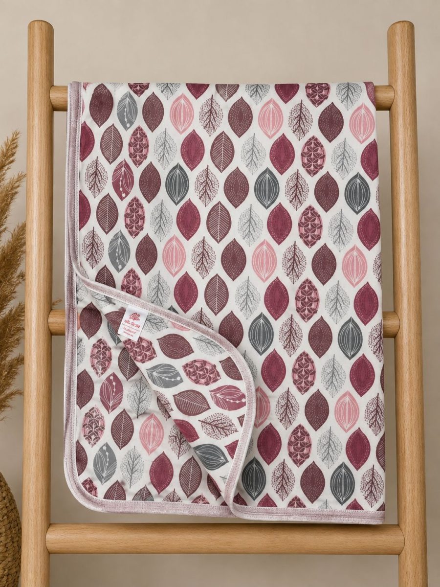 RENKLİ YAPRAKLAR PAZEN ÇİFT KAT KUNDAK BATTANİYE(85*90 cm)