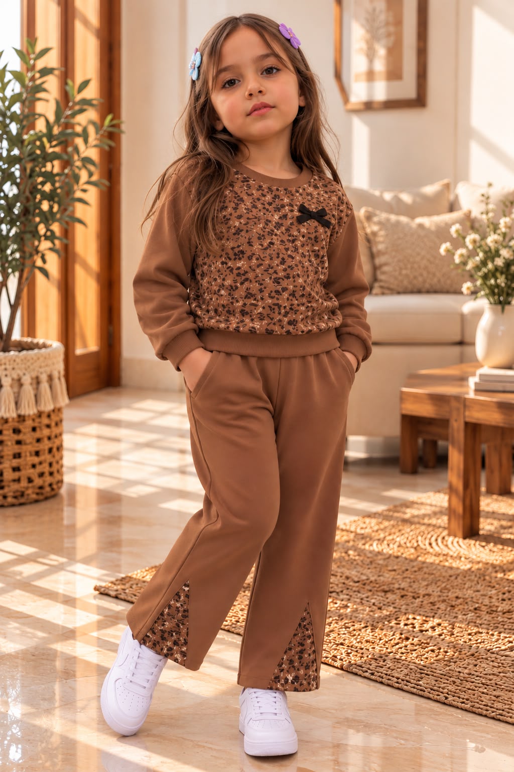 Leopar Desenli İkili Takım