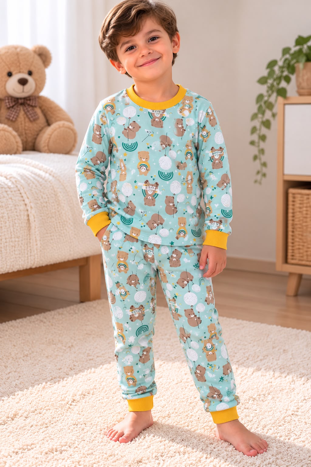 % 100 Pamuk Kumaş Koala Pijama Takımı
