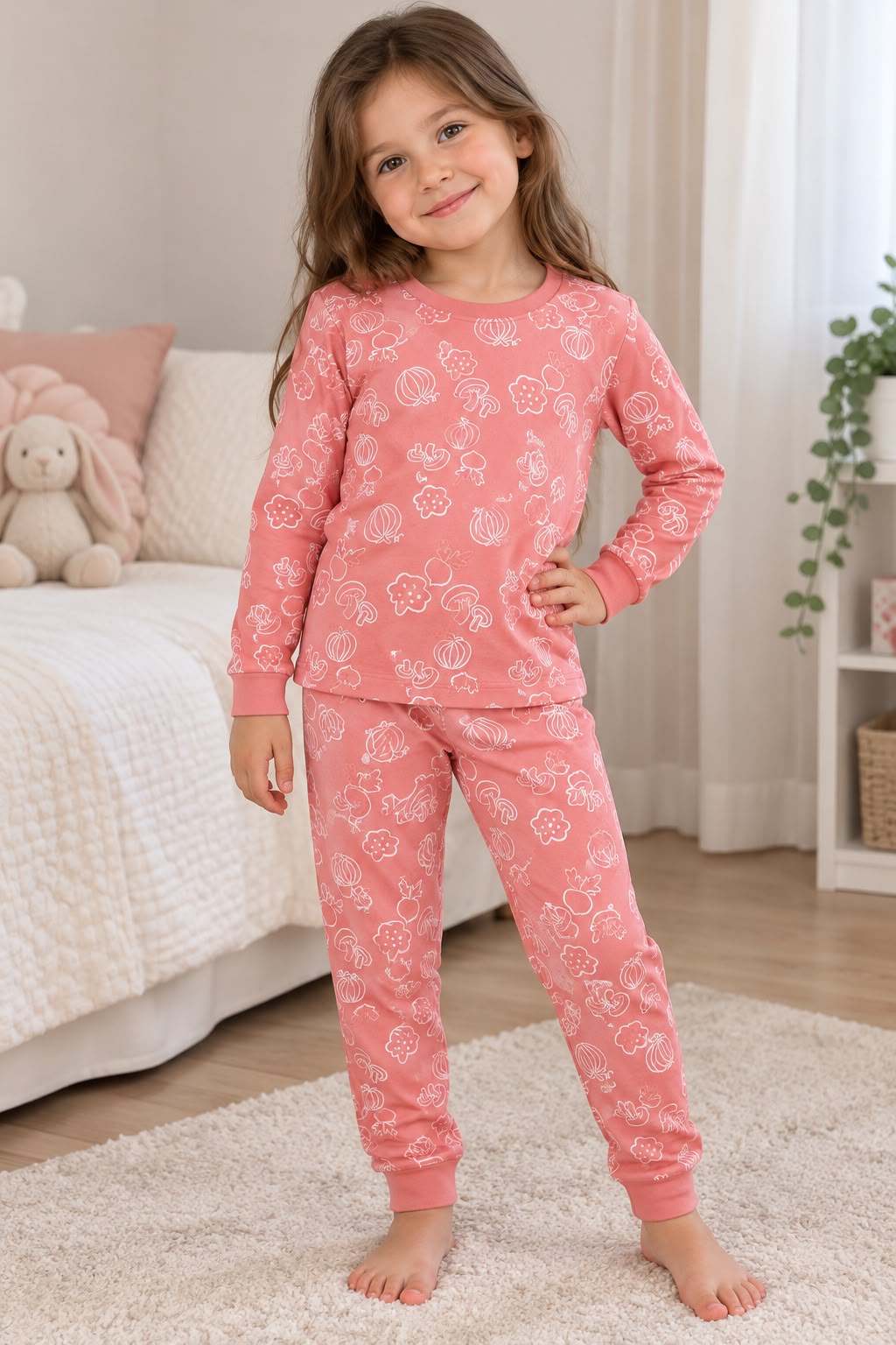% 100 Pamuk Meyveler Pijama Takımı