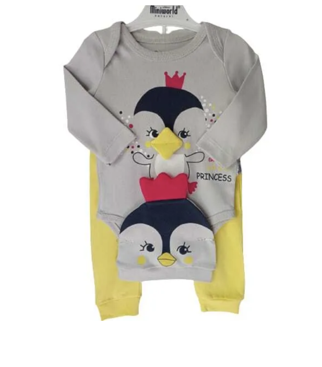 Kız Penguenli 3P Badili Takım