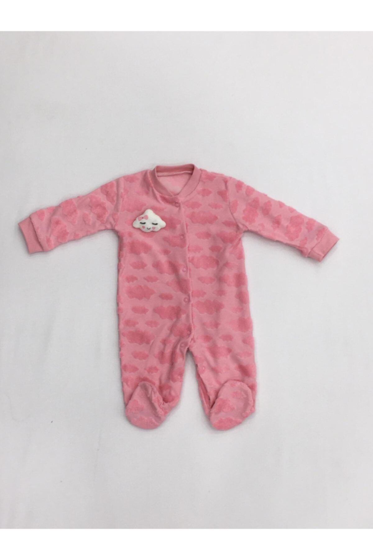 Kız Bebek Pembe Bulut Nakışlı Tulum 2407