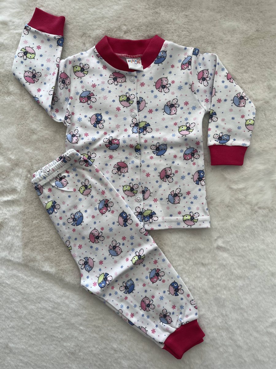 Renkli Kuş Pijama Takımı
