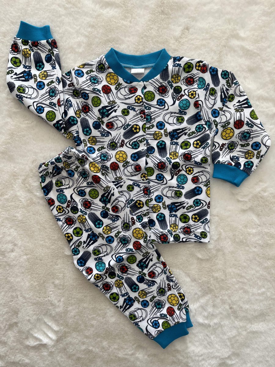 Düğmeli Toplar Pijama Takımı
