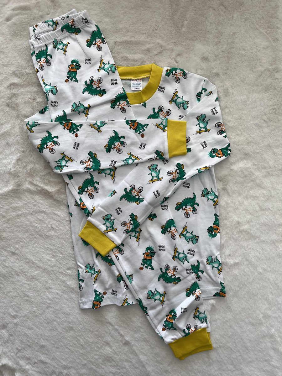 Bisiklete Binen Dino Pijama Takımı