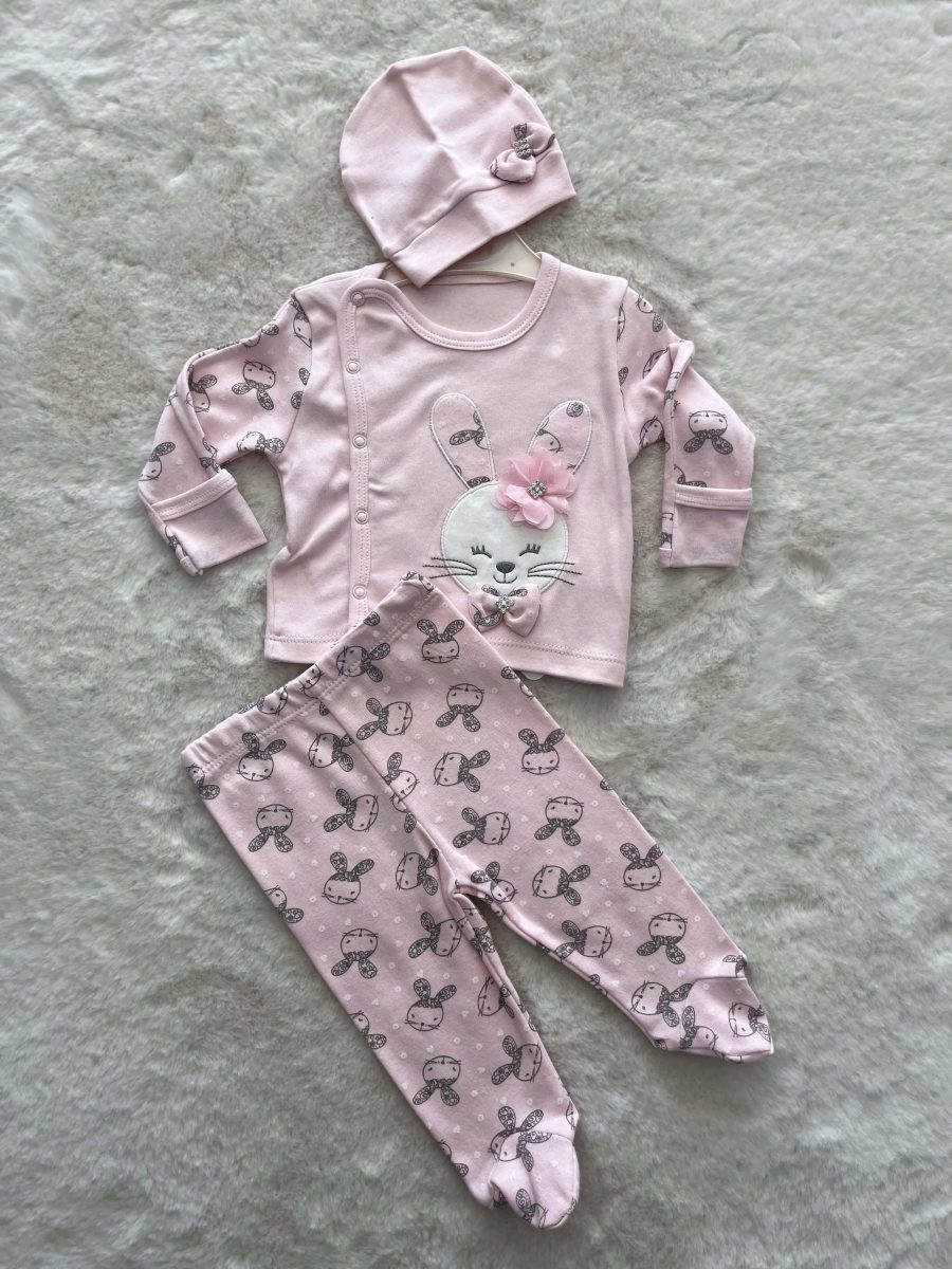 Tavşan Desenli 3'Lü Hastane Çıkışı