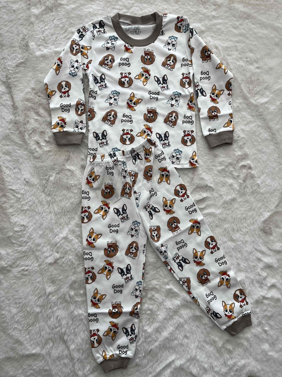 Önlüklü Köpek Desenli  Pijama Takımı
