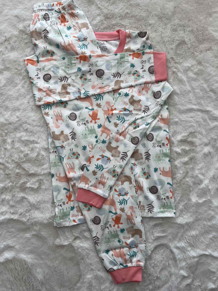 Ormanda Yavru Hayvanlar Desenli   Pijama Takımı