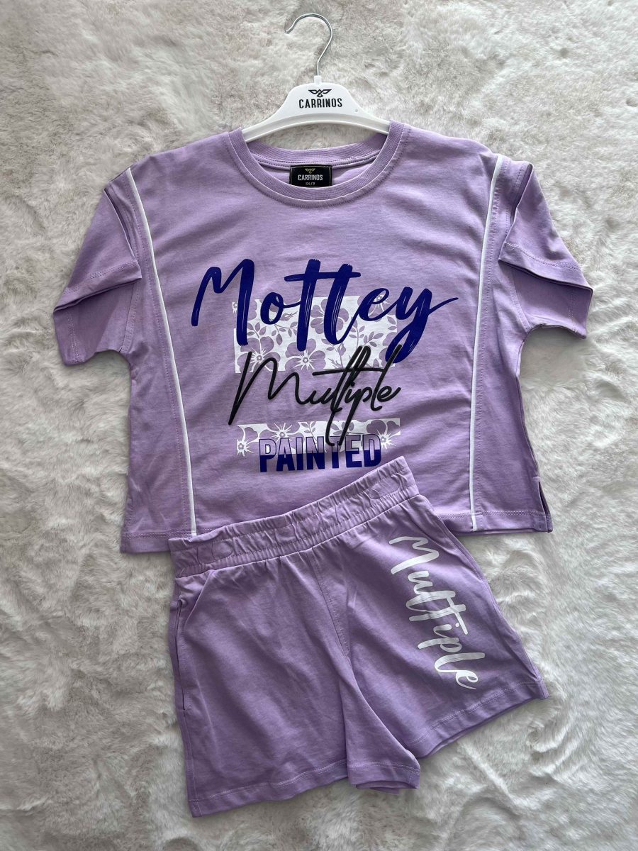 Motley Şortlu Crop İkili Takım