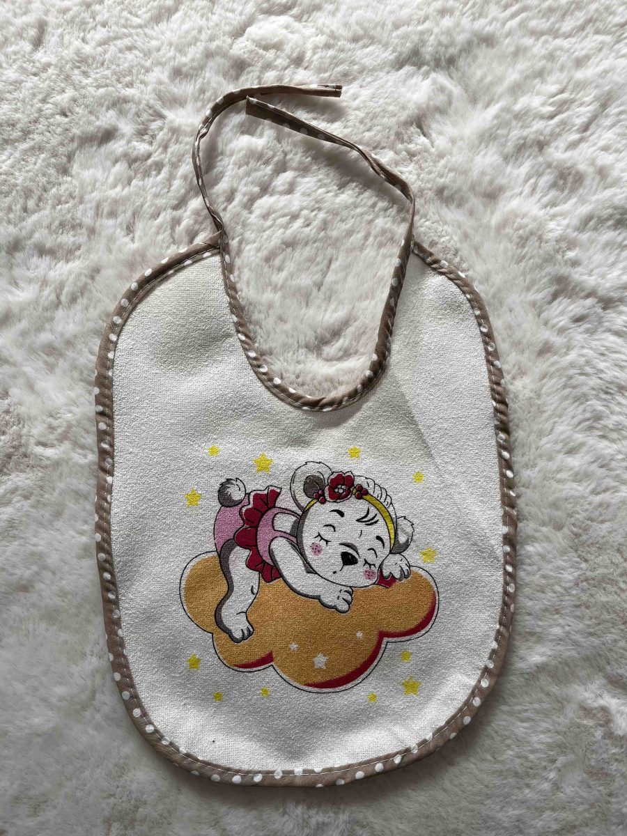 Uyuyan Panda Muşambalı Bağlamalı Mama Önlüğü