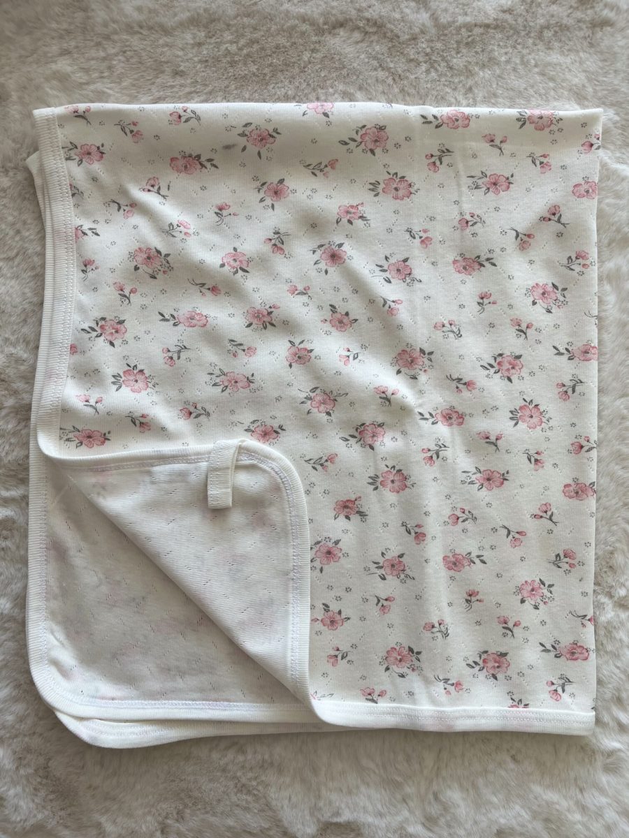 Çiçekli Jakarlı Tek Kat Battaniye   80*75 cm