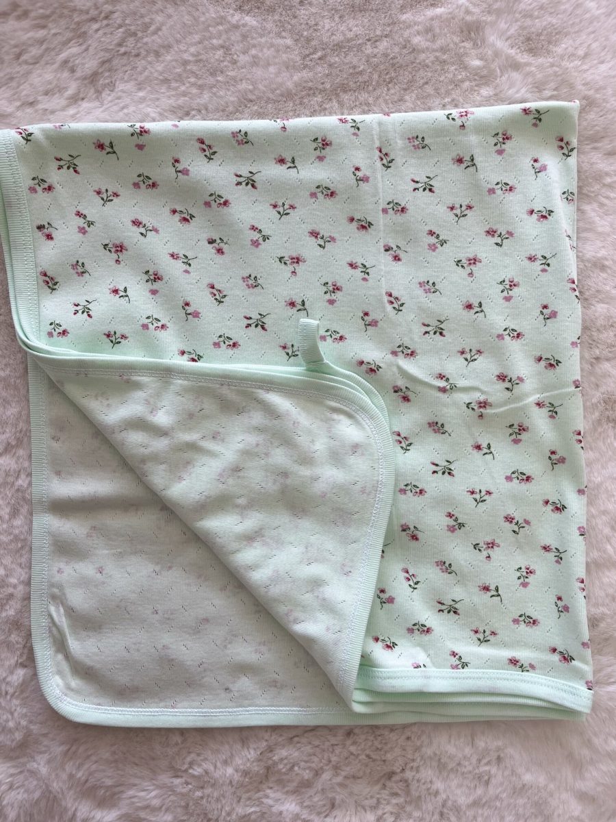 Çiçekli Jakarlı Tek Kat Battaniye   80*75 cm
