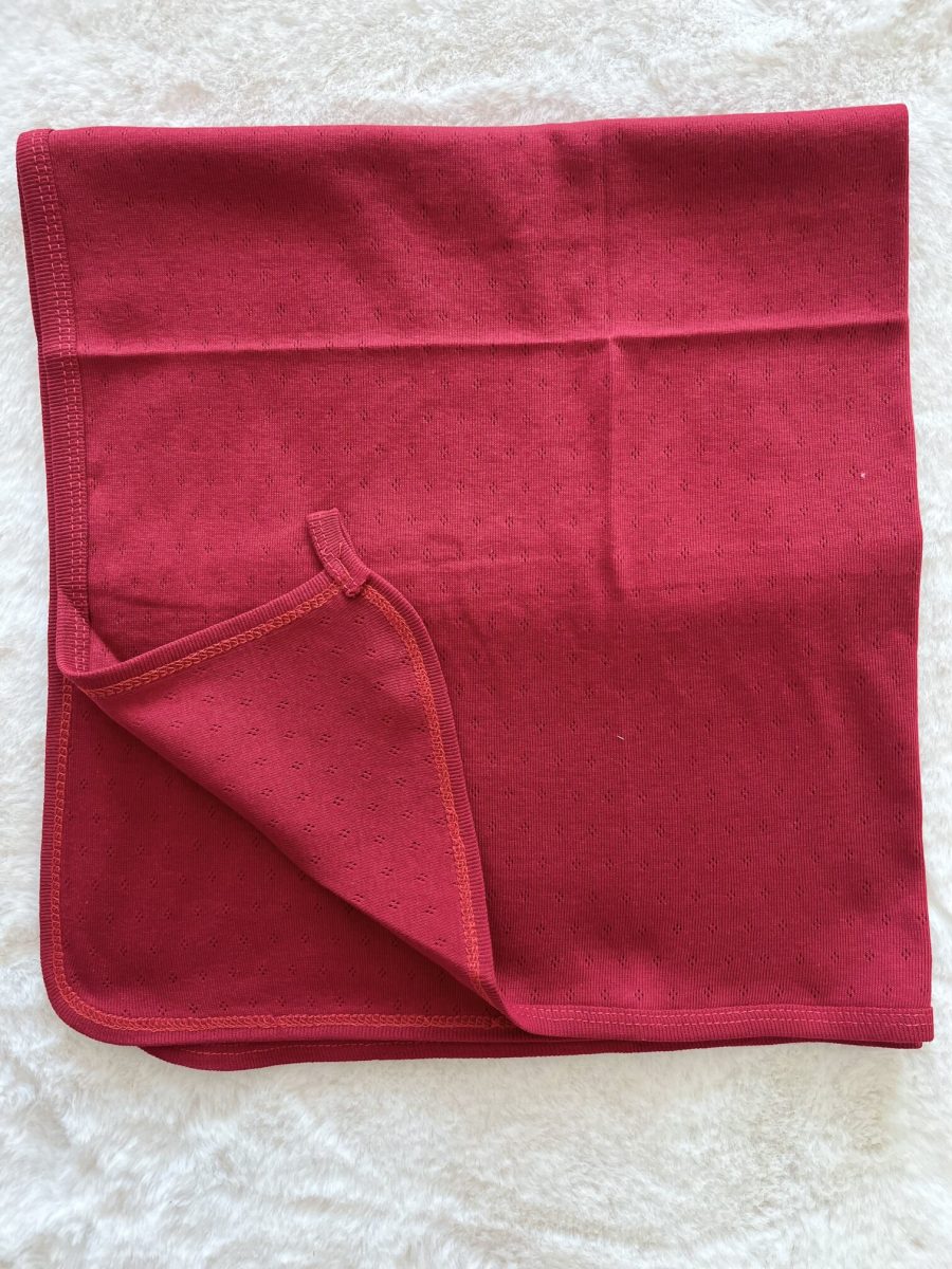 Bordo Jakarlı Tek Kat Battaniye 70*75 cm