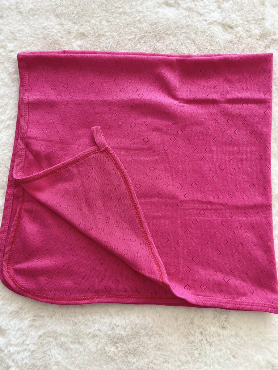 Fuşya  Jakarlı Tek Kat Battaniye 70*75 cm