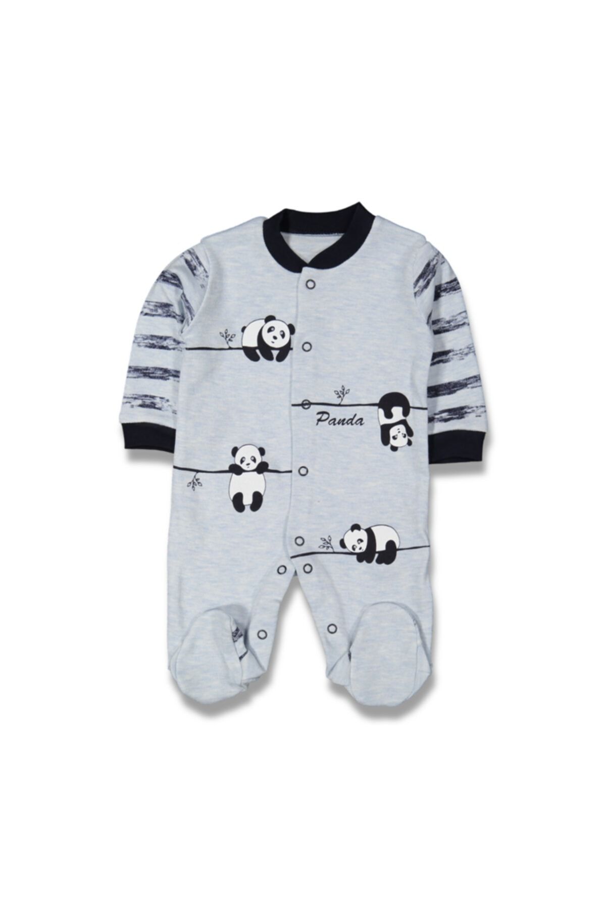 Unisex Bebek Gri Sallanan Pandalar Soft Tulum