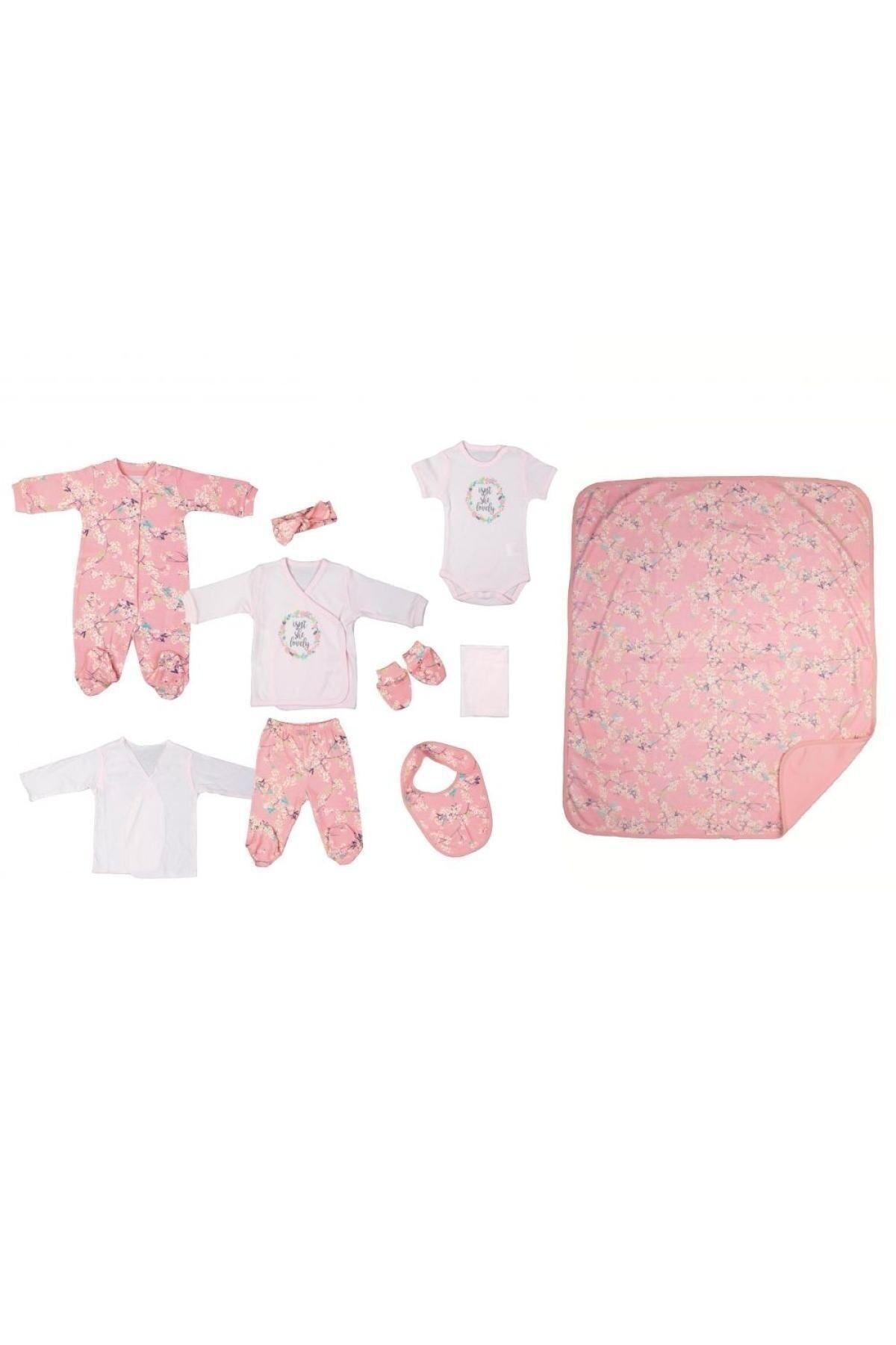 Kız Bebek Pembe Floral 10 Lu Hastane Çıkışı