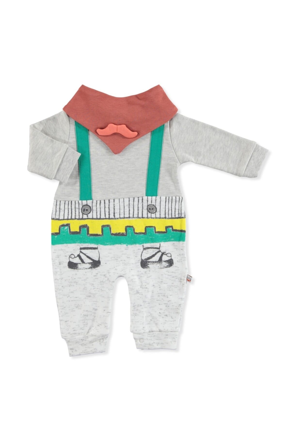 Unisex Bebek Sarı Kahraman Viking Patiksiz Tulum