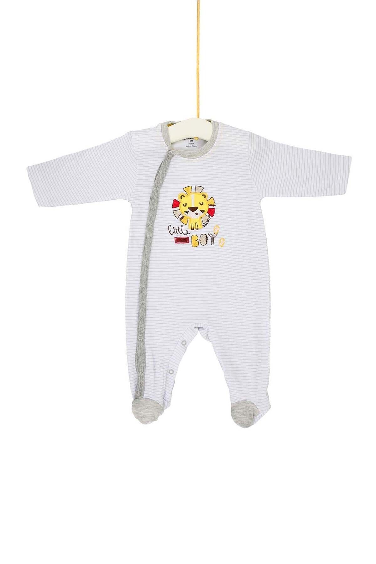 Erkek Bebek Uzun Kollu Tulum 0-6 Ay Azz006692