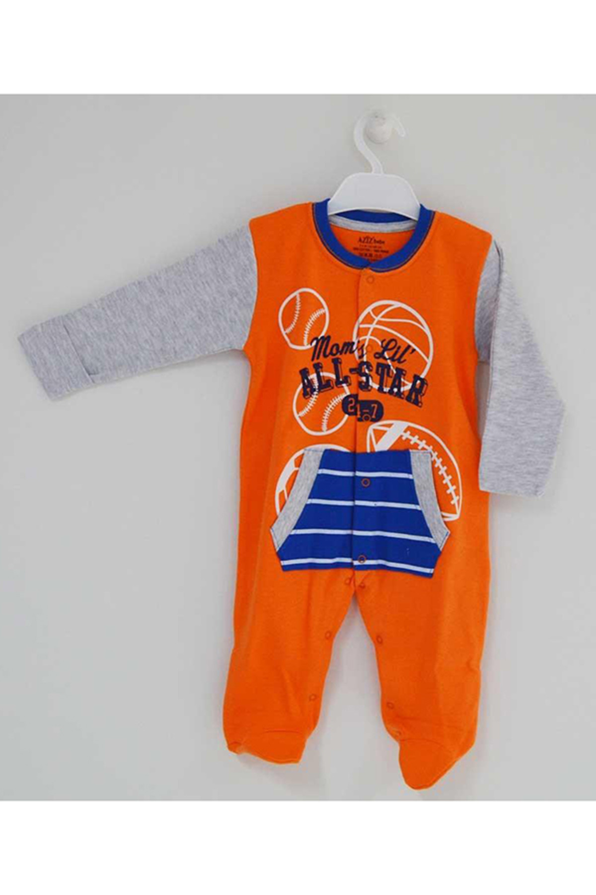 6479 Bebek Tulumu Turuncu 3-6 Ay