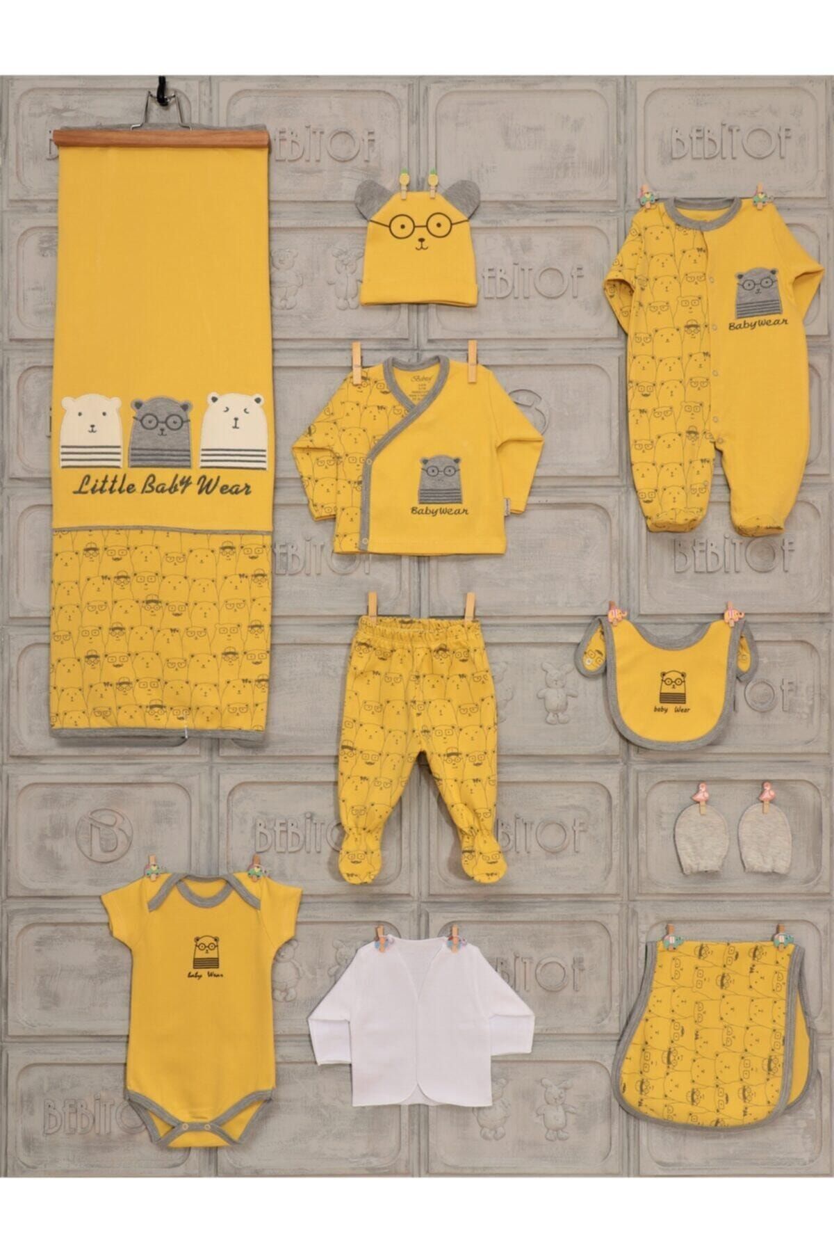 Unisex Bebek Sarı Bear Brother 10 Lu Hastane Çıkışı