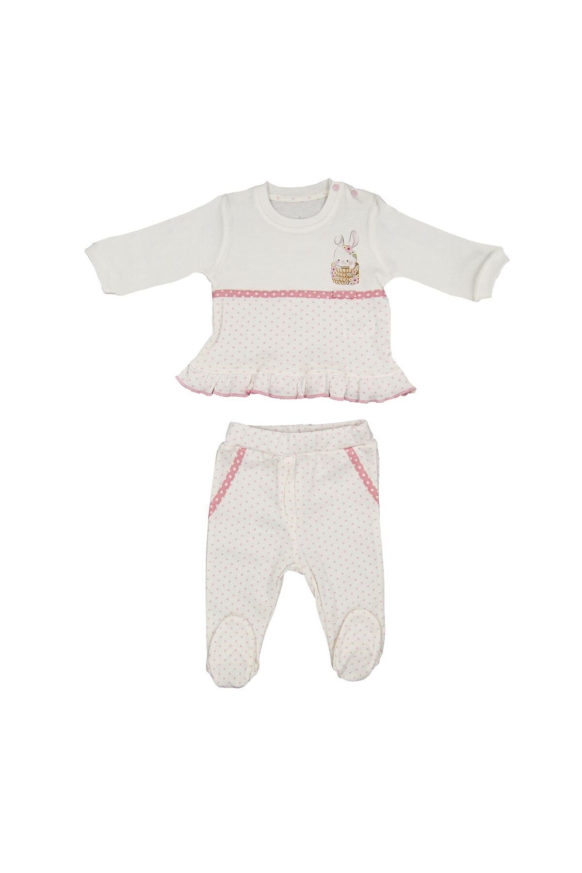Kız Bebek Ekru Tavşanlı 2'li Takım Tkk5036