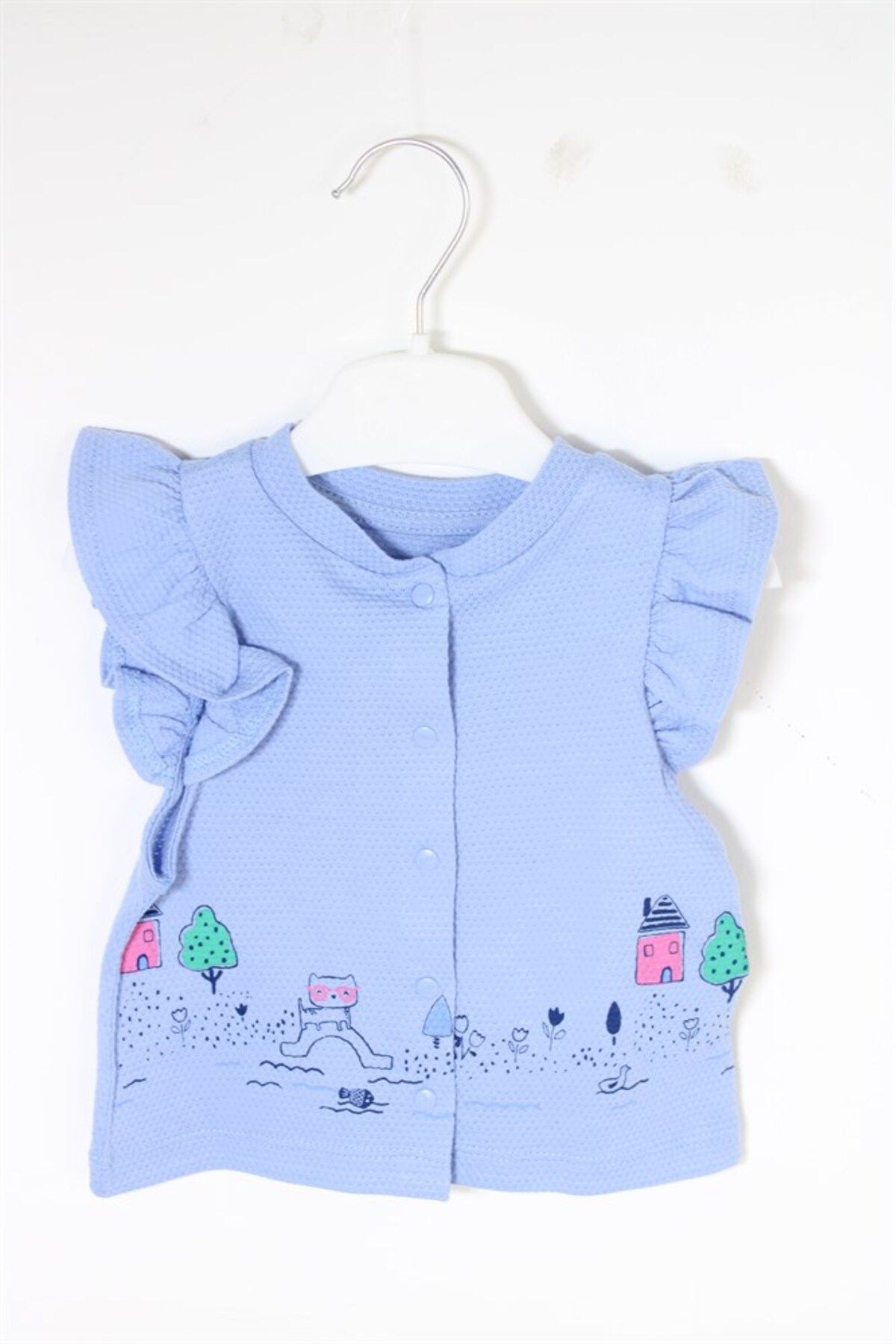 Baby 3016 Kız Bebek Kolları Fırfırlı Yelek