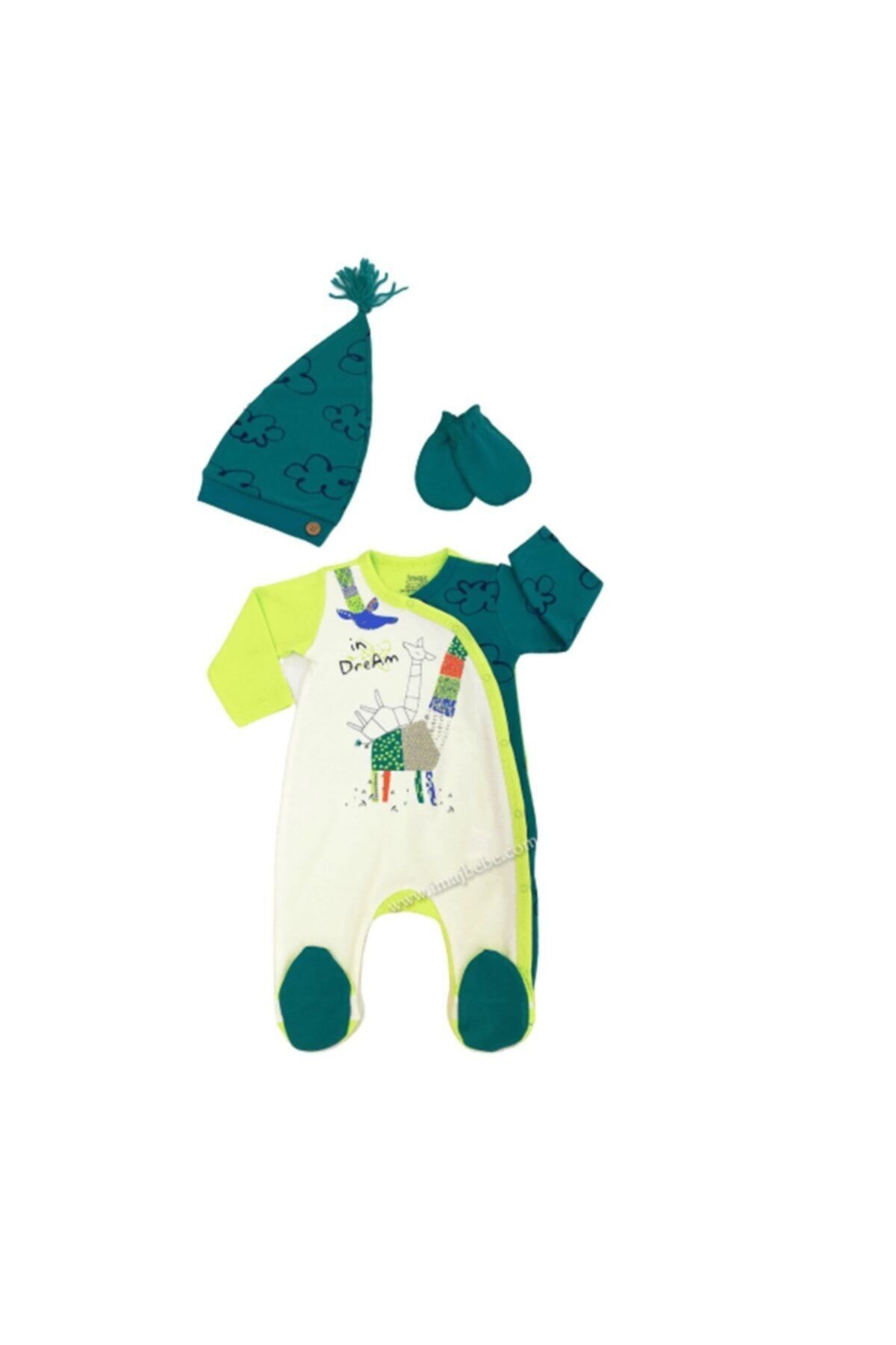 Erkek Bebek Imaj Bebe "origami" Şapkalı Penye Tulum4-012